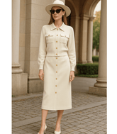 Comprar Conjunto Feminino Alfaiataria Tricot para Trabalho e Festas Off White  ZARA